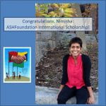 Celebrating Nimisha Muttiah's ASHFoundation Graduate Student Scholarship!